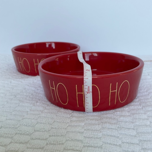 Rae Dunn by Magenta - Red HO HO HO Small Pet Food/Water Bowls - 2-Pack - Picture 10 of 10